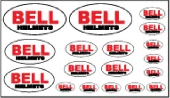 BELL フルフェイスヘルメット ステッカー装飾　XXL Bell ヘルメットステッカーセット A5シート 17枚入り グラフィック