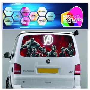 TRANS008 Tailgate wrap for VW Volkswagen Transporter T5 T6 Rear Panel Graphic Sticker Wrap Air Release Vinyl