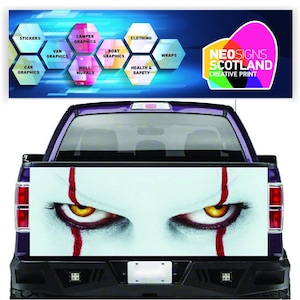 TAIL005 Tailgate truck eyes wrap printed graphics vinyl F-150 Toyota Hilux L200
