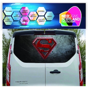 FORDT014 Tailgate wrap for Ford Transit Custom Swb Lwb Rear Panel Graphic Sticker Wrap Air Release Vinyl