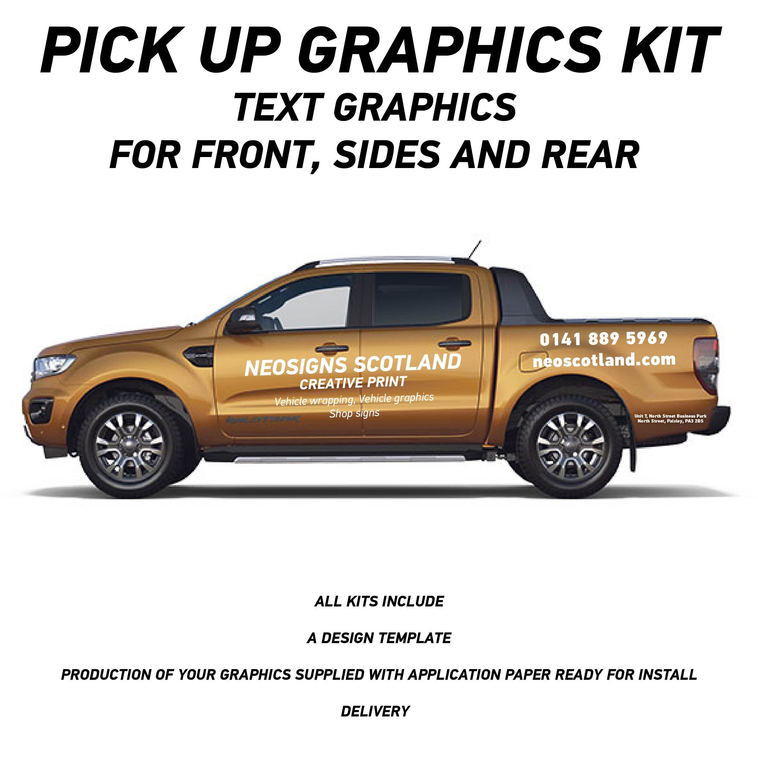 Pick Up Sign Writing VAN05 Pick up Graphics Kit Sign Writing Vehicle Lettering Livery Signs ...