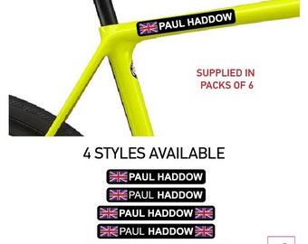 2 x Personalised Bike Name Stickers Vinyl Decals Plain Font Bicycle BMX Custom 2 x Personalised Bike Name Stickers Vinyl Decals Plain Font Bicycle BMX Custom