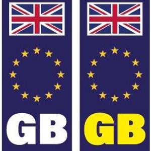 Gb Car Number Plate Stickers Union Jack No Eu Flag Brexit Etsy