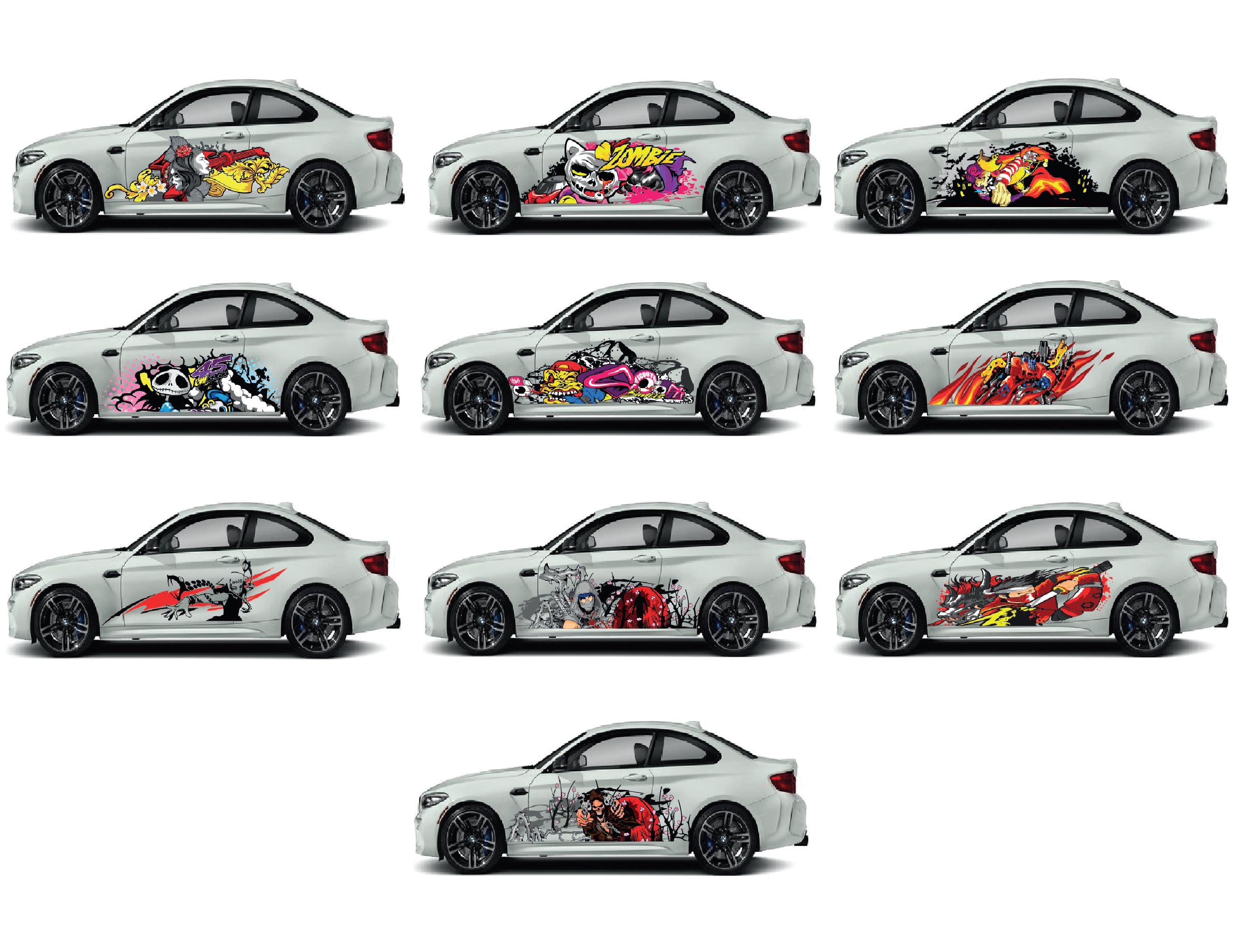 CSW11 - CSW20 Printed Laminated Sides Wrap Stickers Graphics