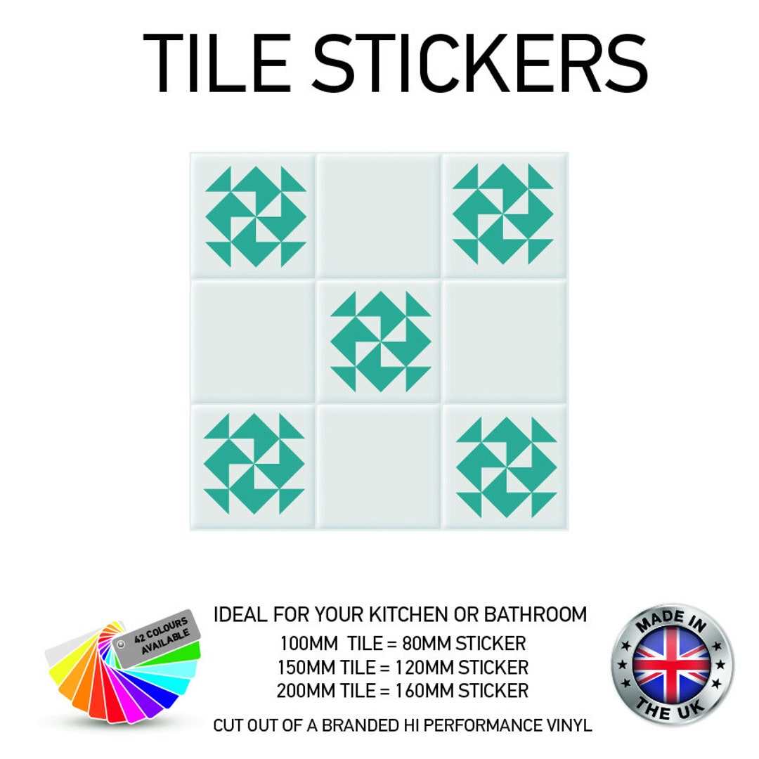VTS66 Shape Vinyl Wall Tile Sticker Decal Kitchen Home Decor 3 Sizes