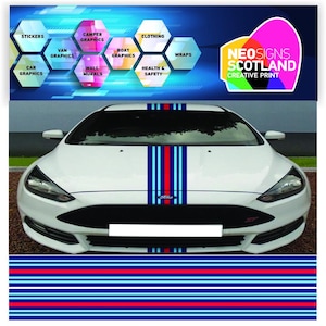 NEO01176 Ott 200 mm Martini rayas para Fiesta focus mondeo kuga st rs gráficos pegatinas calcomanías