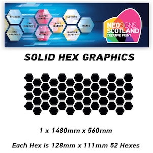 Car Solid Medium Hexagon Camouflage Side Kit Honeycomb Stickers Graphics SHEX02