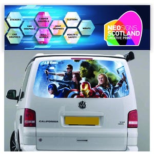 TRANS023 Tailgate wrap for VW Volkswagen Transporter T5 T6 Rear Panel Graphic Sticker Wrap Air Release Vinyl