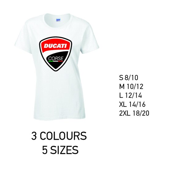 LT07 Ducati Corse Ladies Cotton T-shirt 3 Colours 5 Sizes