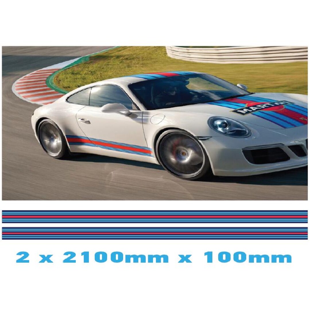 MR2.1 Martini Racing Stripe 2.1m 2100mm X 100mm X 2 Long Laminated