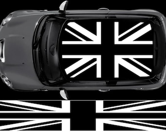 NEO00941A Black Union Jack flag roof for mini graphics decals stickers