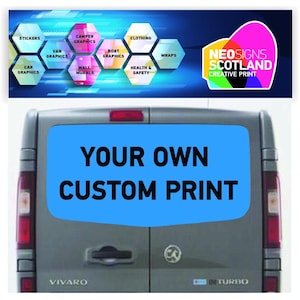 VIV000 Custom Tailgate wrap for Vauxhall/Opel Vivaro Swb Lwb Rear Panel Graphic Sticker Wrap Air Release Vinyl Your Design Your way