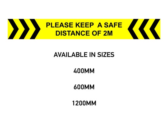 10 x Social Distancing Safe Distance sticker sign 150mm thick laminated 