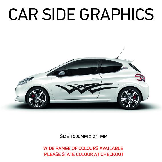 CSG19-28 Car Side Universal Graphics X 2 Will Fit Any Car