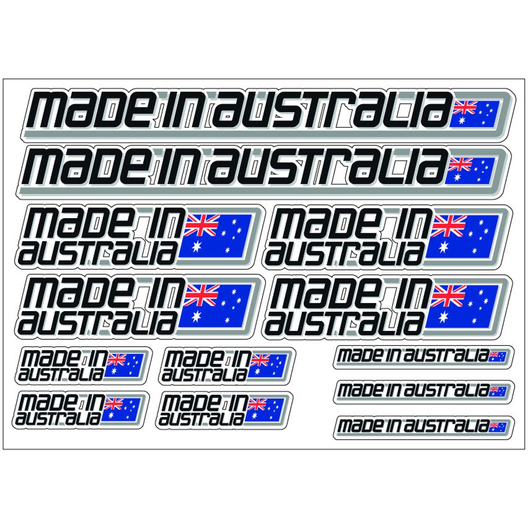 PS0495 Made in Australia Stickers Sheet Decals Australia Wall Self