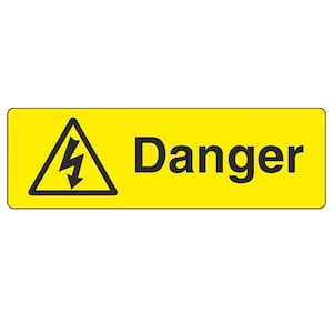 WARN102 Danger Electricity Volt Health And Safety Warning Sticker Latex Printed