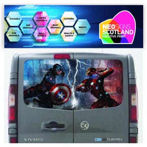 VIV010 Tailgate wrap for Vauxhall/Opel Vivaro Swb Lwb Rear Panel Graphic Sticker Wrap Air Release Vinyl