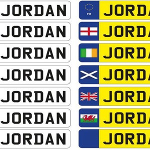 RIDE Kids Personalised Number Plates Front And Back Children Ride On Car Self Adhesive Vinyl Sticker