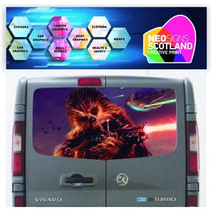 VIV005 Tailgate wrap for Vauxhall/Opel Vivaro Swb Lwb Rear Panel Graphic Sticker Wrap Air Release Vinyl