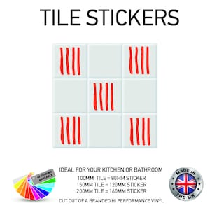 VTS55-63 Lines Vinyl Wall Tile Stickers Tiles Decals Kitchen Home Decor Various Sizes and colours to choose from