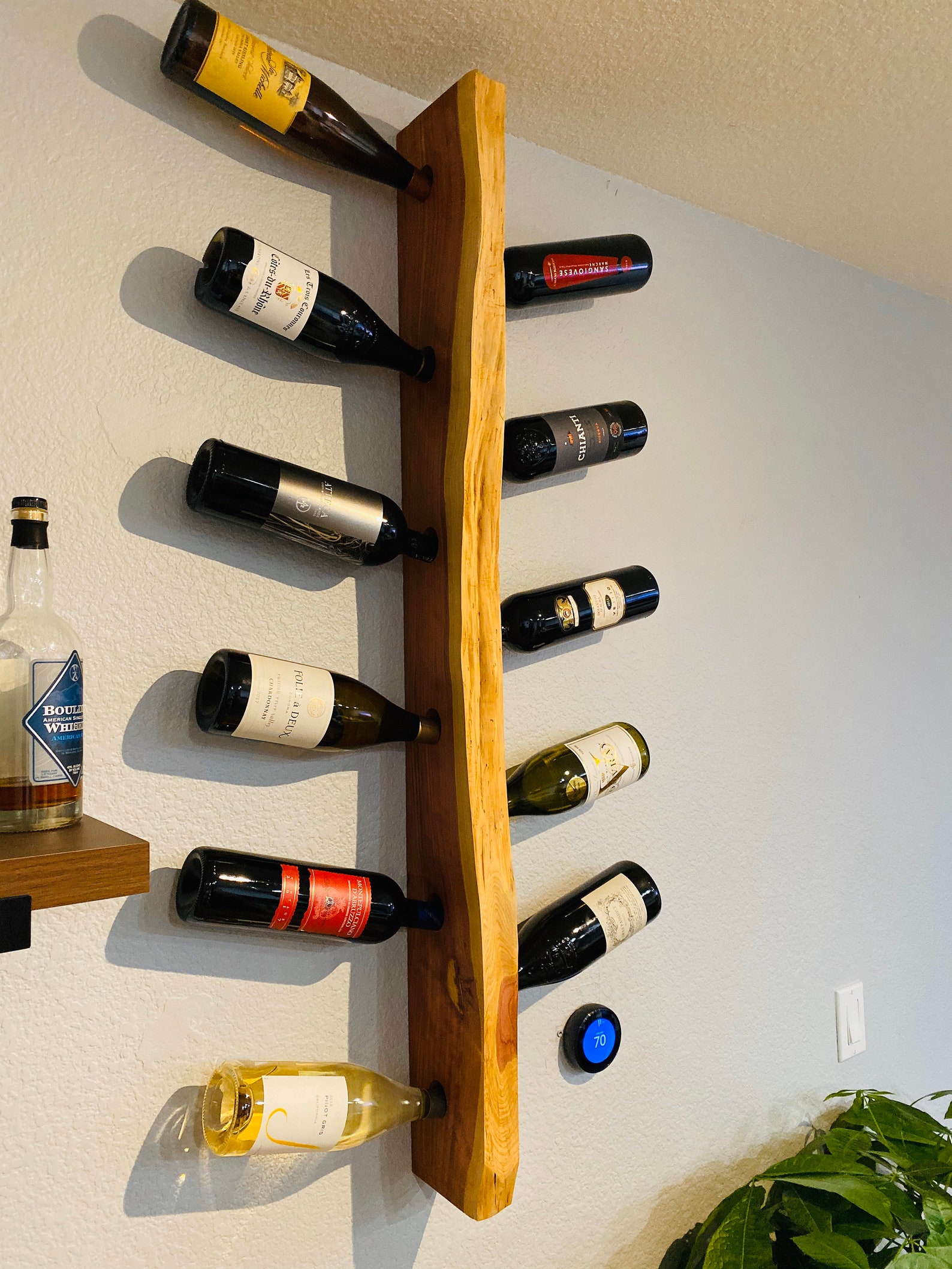 Reclaimed Live Edge Cedar Wood Wine Rack Etsy