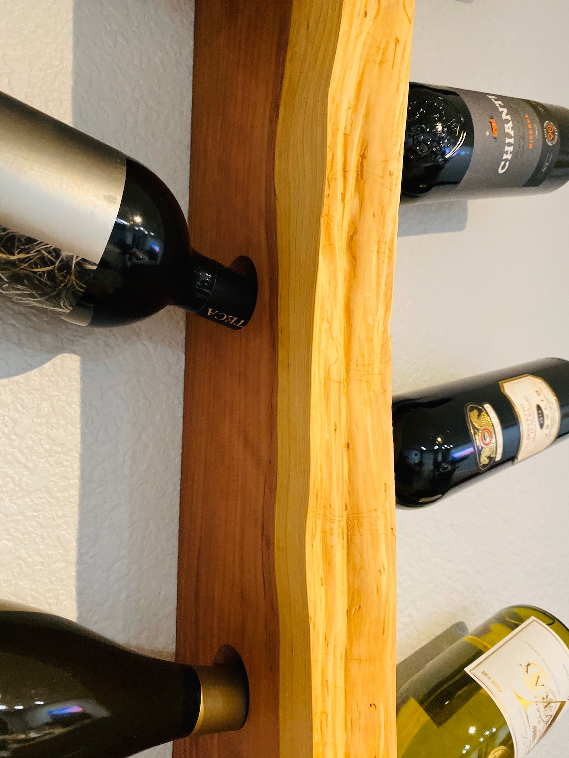 Reclaimed Live Edge Cedar Wood Wine Rack Etsy