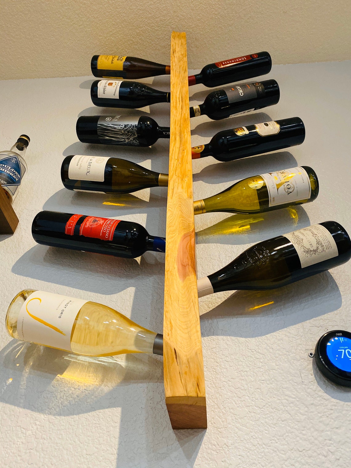 Reclaimed Live Edge Cedar Wood Wine Rack Etsy