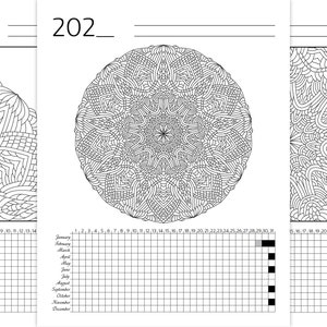 Yearly Habit Tracker Colouring Mandala Printable Pdf Etsy This free monthly undated habit tracker will allow you to track your habits during the month. yearly habit tracker colouring mandala