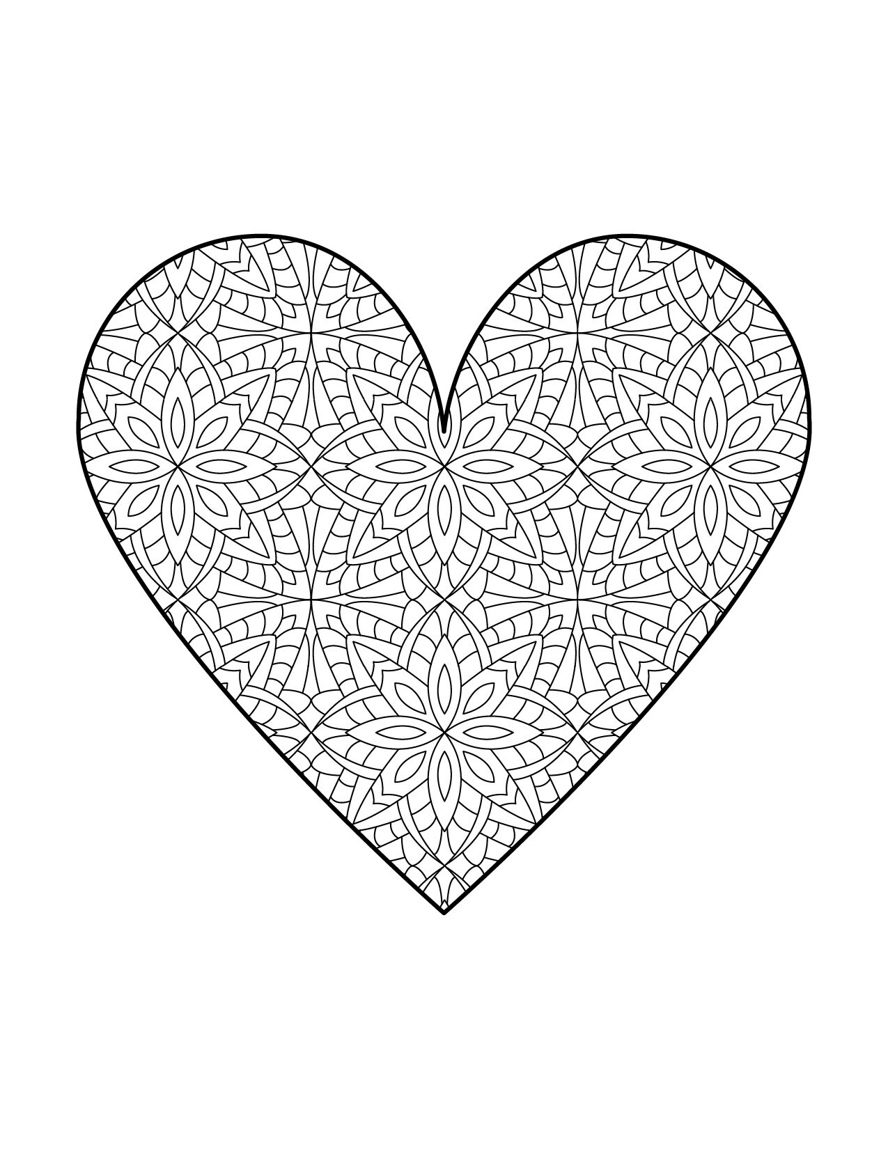 Hearts colouring pages set 2 10 adult colouring pages | Etsy