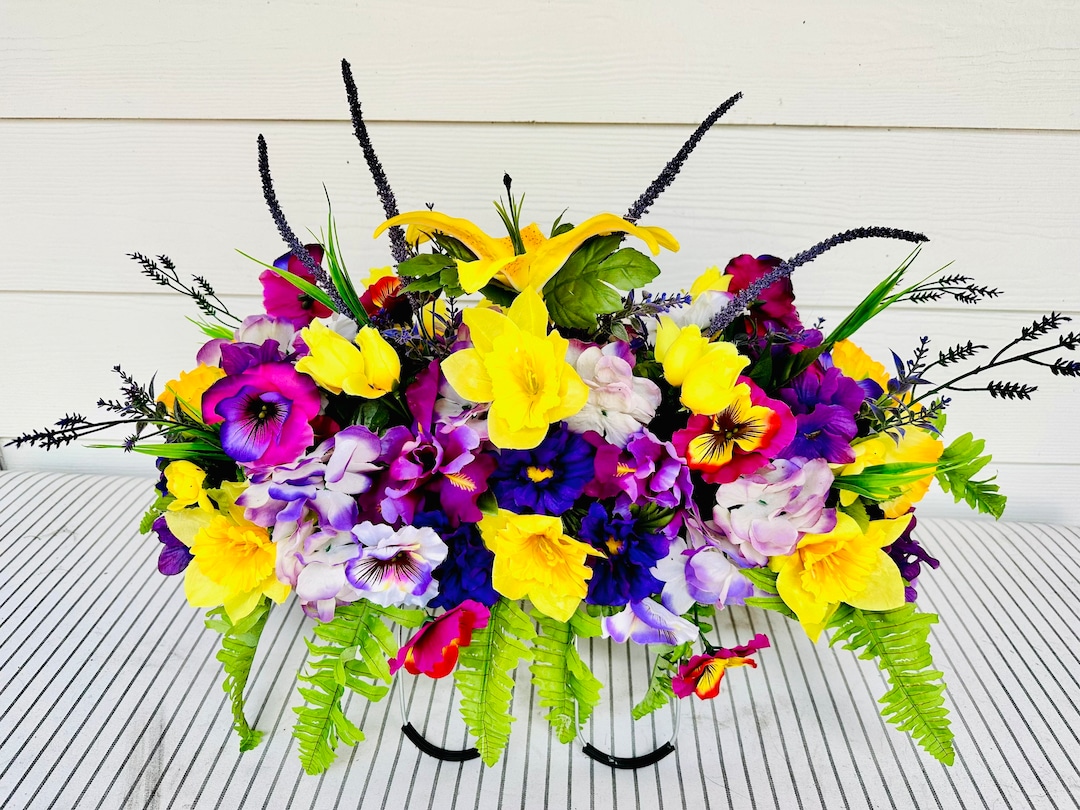 Memorial Day Topper Summer Arrangement Graveyard Saddle Cemetery Saddle