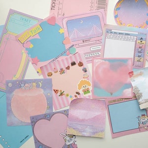 Memo Note Pad Random Set ×40 For Diary Scrapbooking Etc! Korean, Cute, Kitsch, Unique