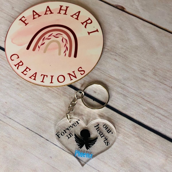 Baby Loss Keyring | Forever in our hearts | Memorial Gift | Infant Loss Personalised