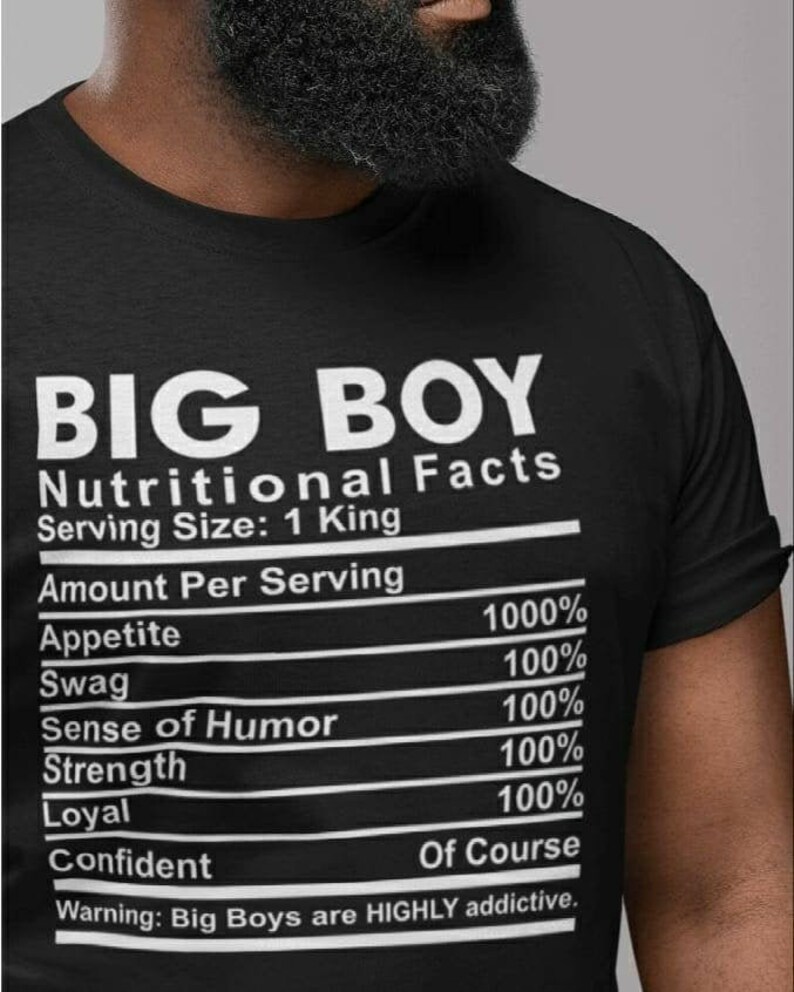 Big Boy Nutritional Factsking Swag Etsy