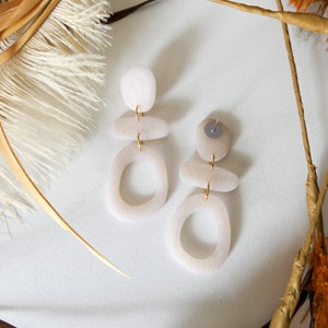 Tiered Clay Dangle Earrings Lightweight Translucent Clay