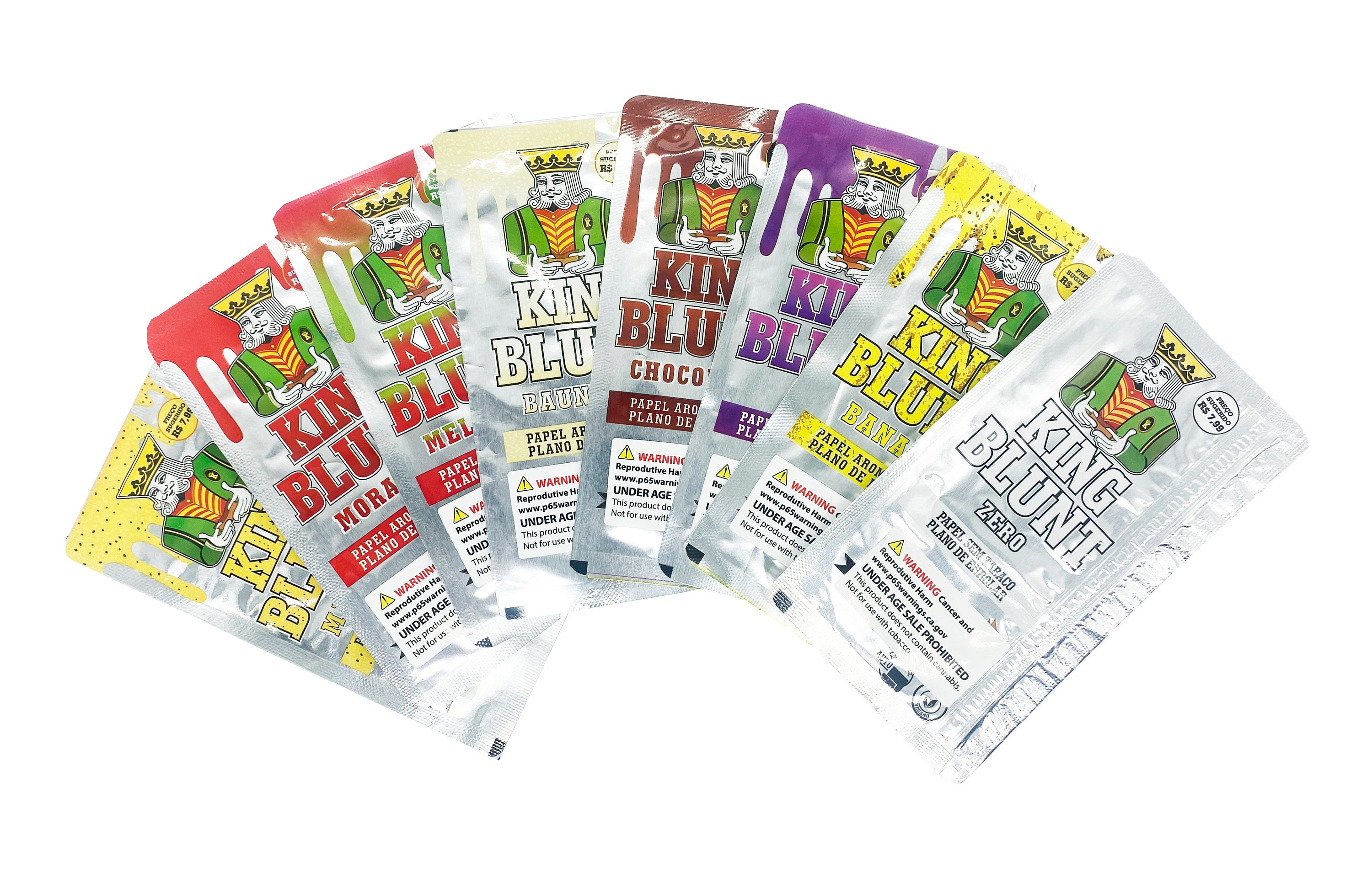 King Blunt Wraps 8 Different Flavors Flavored Paper Wraps No Tobacco 