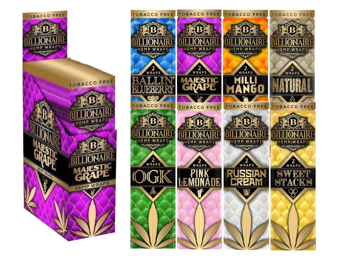 Billionaire Hemp Wraps Different Flavors Full Box Etsy
