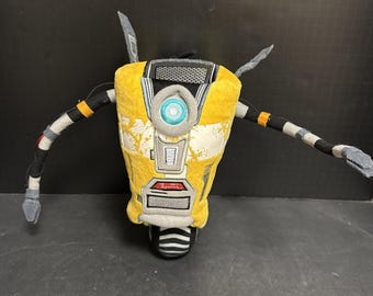 Preowned Borderlands 2 Claptrap Plush Figure CL4P-TP Yellow Robot Glitch Gearbox Sound