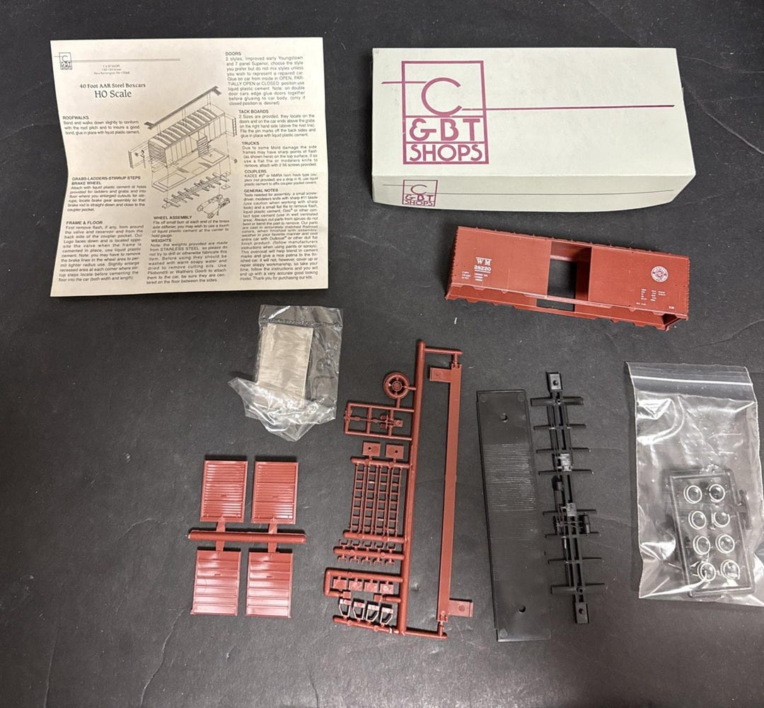 CB&T Shops 1944 40' AAR Box Car Western Maryland Kit MB Klein Ho