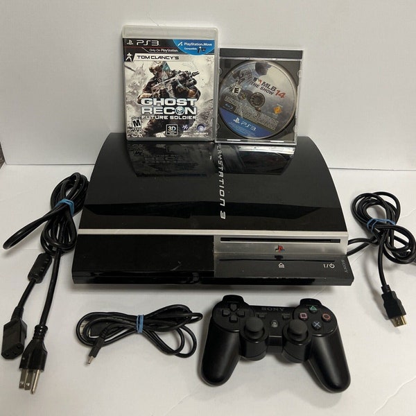 Sony PlayStation 3 ps3 Fat cechl01 NOT BACKWARDS COMPATIBLE 80gb Console Bundle