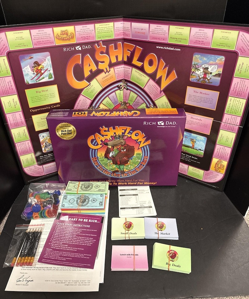Preowned Cashflow Board Game Robert Kiyosaki Rich Dad Poor Dad Wealth Finance Complete image 1