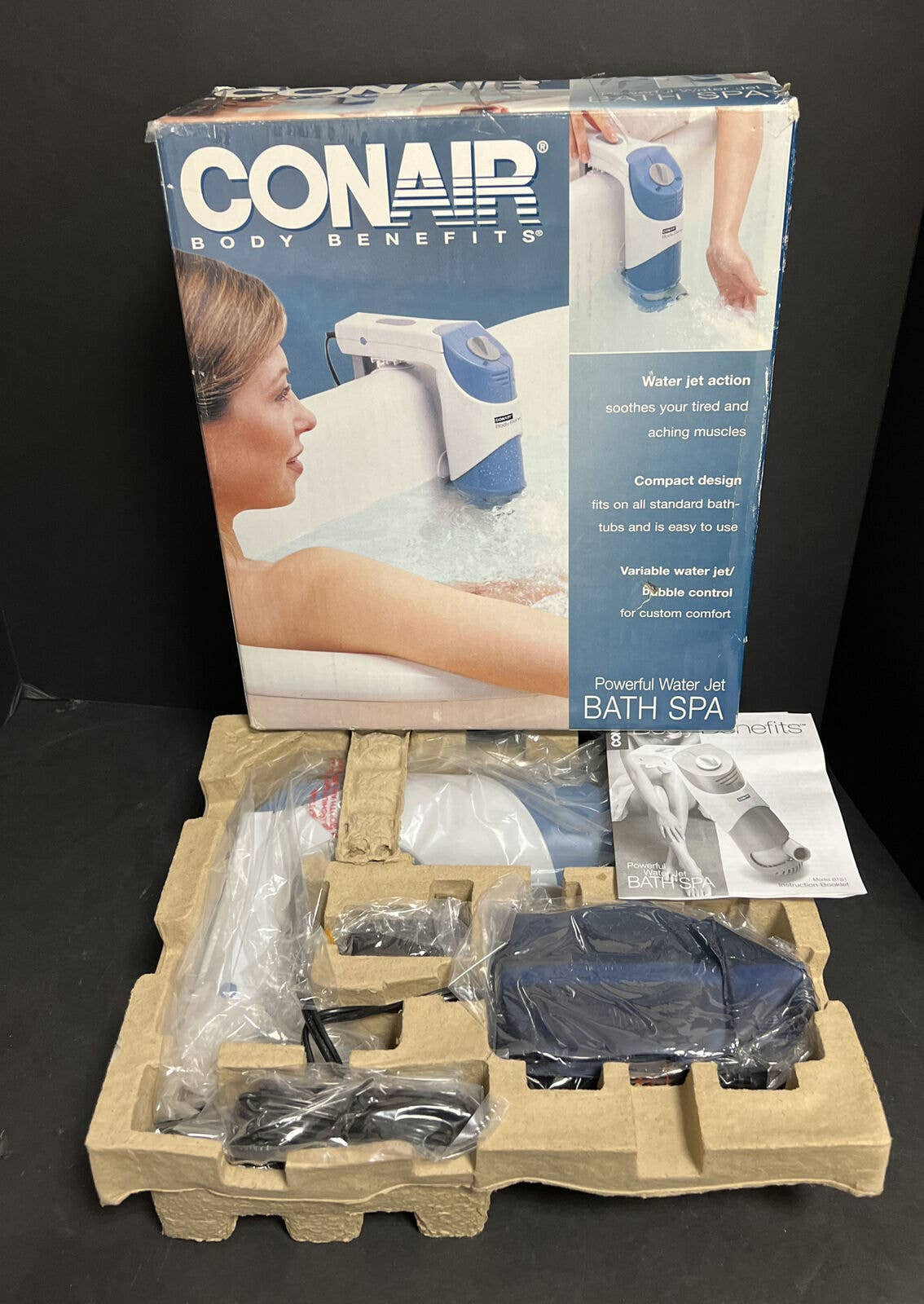 Conair Body Benefits Variable Water Jet Bath Spa Tub Massager Compact