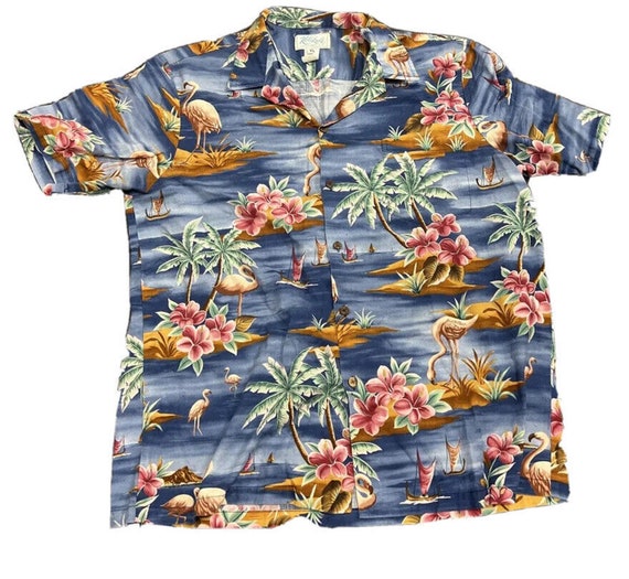 Kolekole Hawaiian Aloha XL Shirt Flamingo Tropica… - image 1