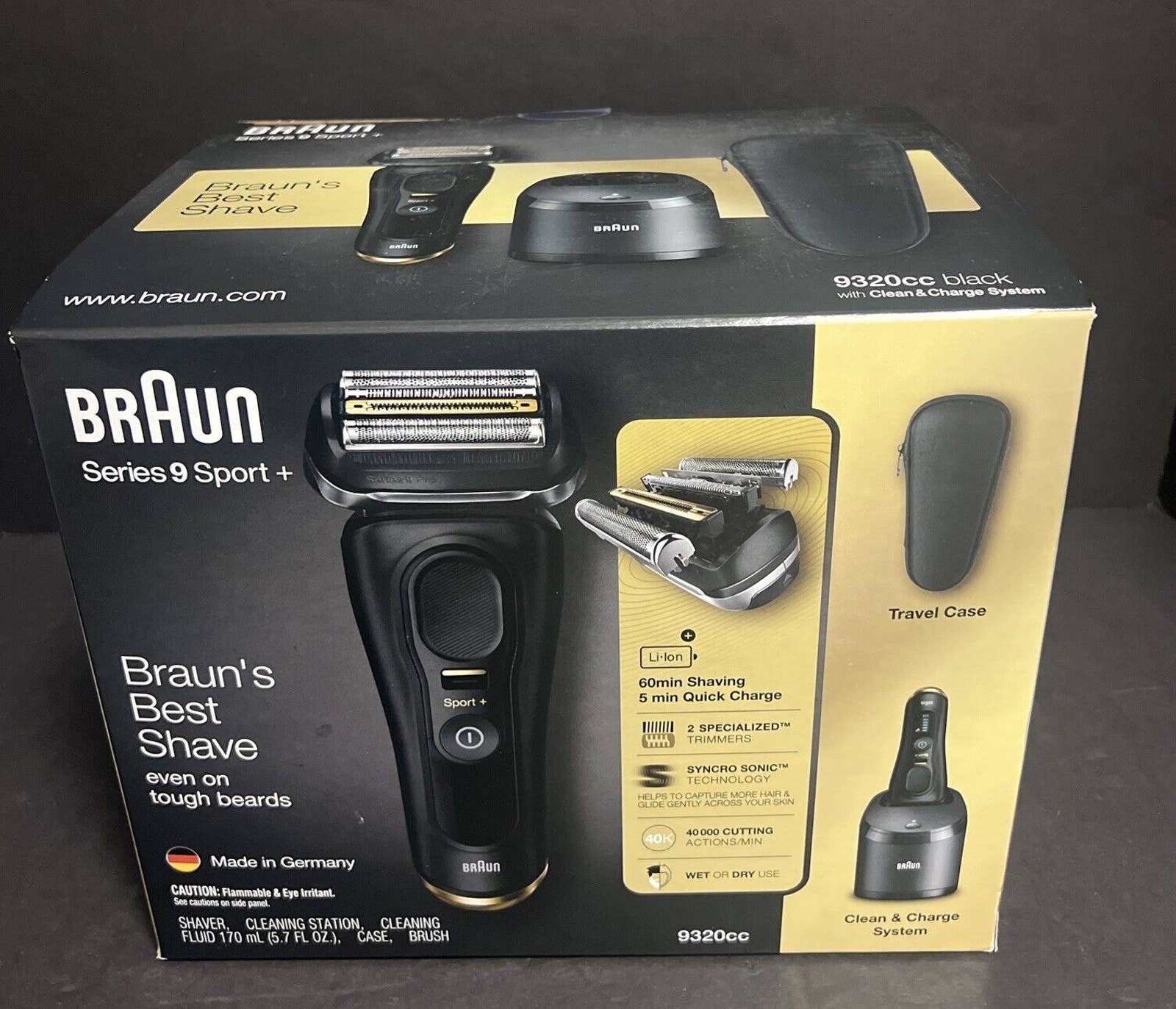  Braun Series 9 Sport Shaver with Clean and Charge System :  Beauty & Personal Care