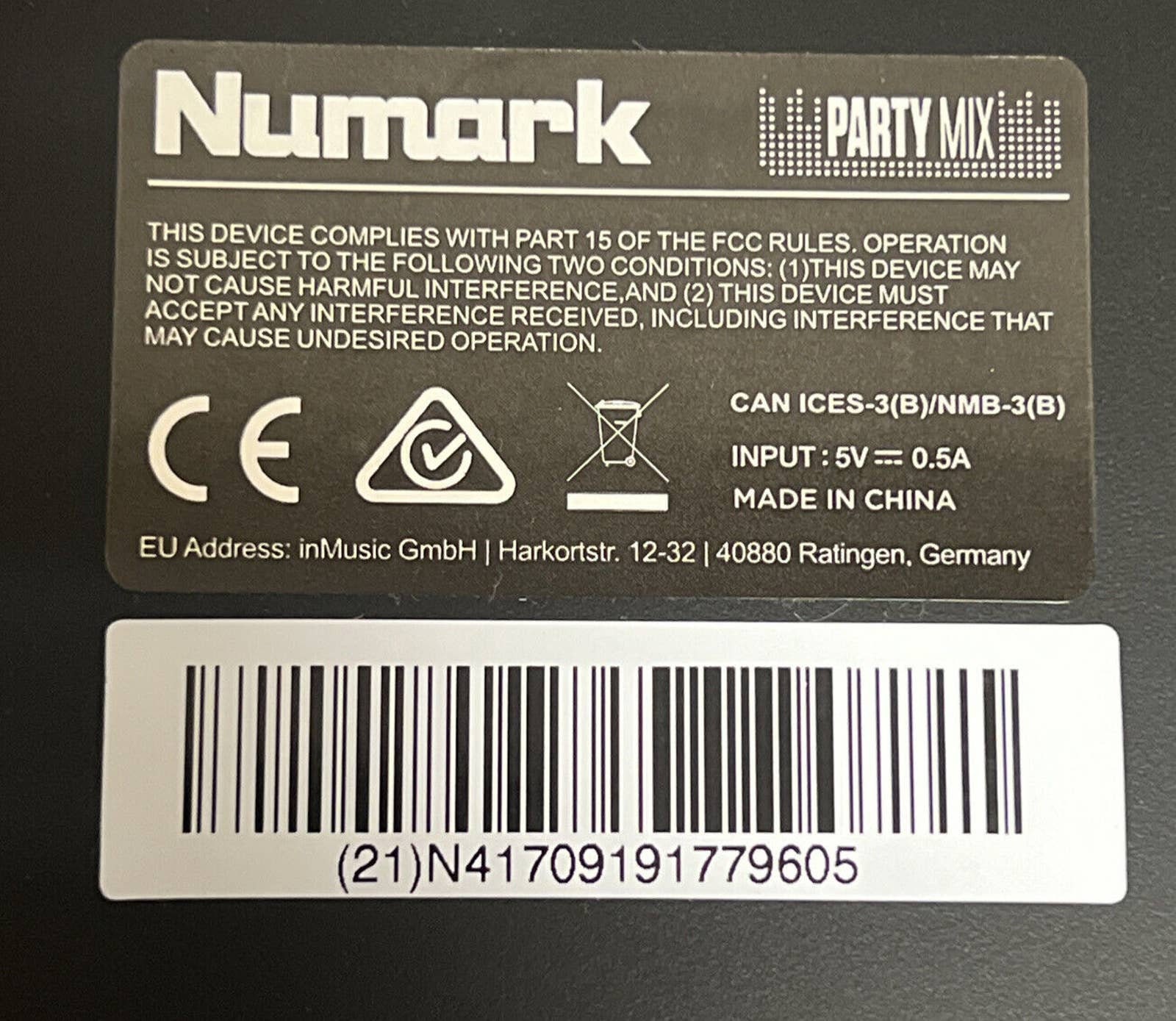 Numark Party Mix DJ Controller Builtin Light Show Tested Windows Mac