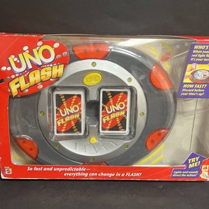UNO Flash Electronic Card Game 100% Complete Tested Mattel 2010 Lights  Sounds 