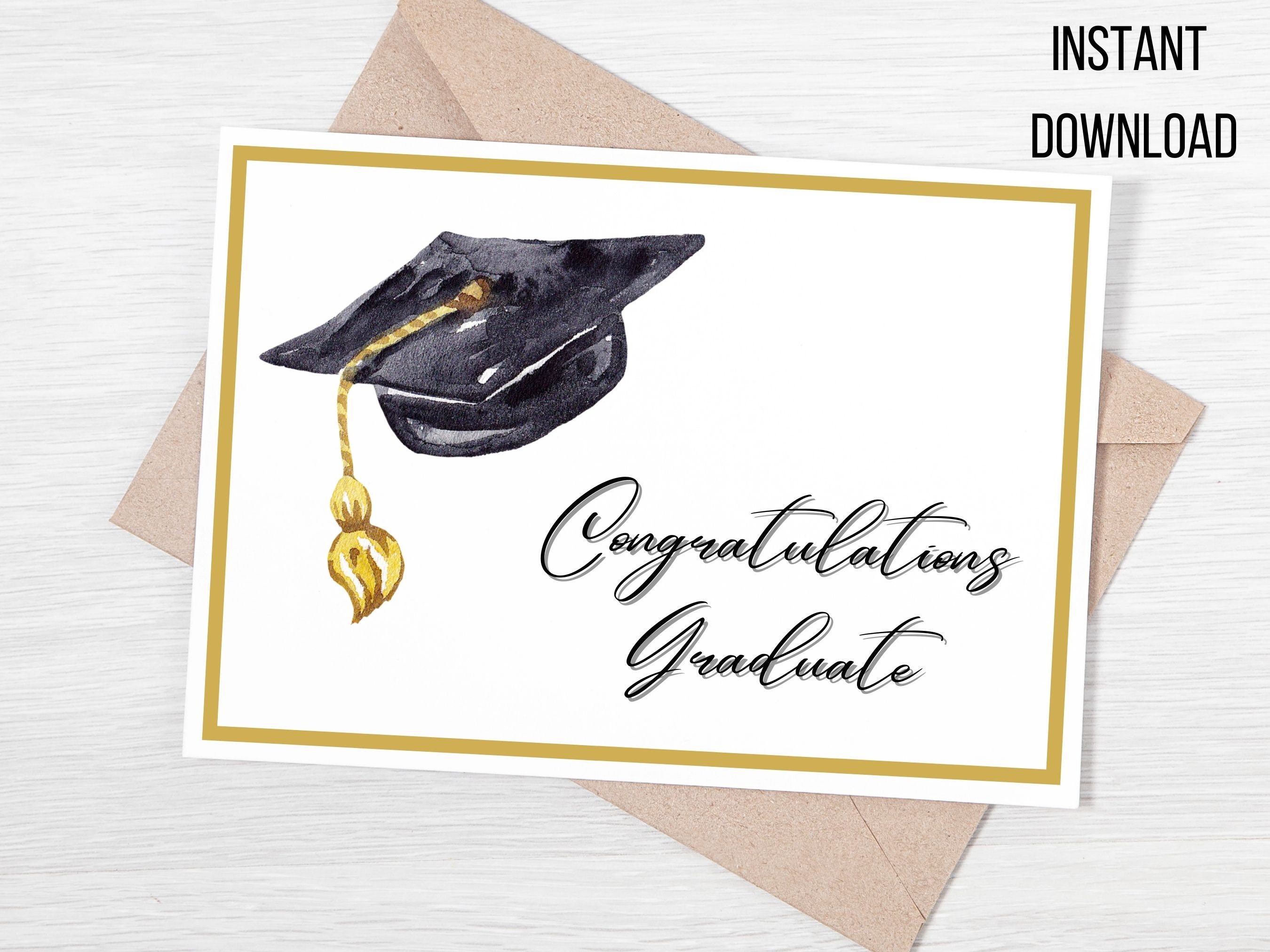 Graduation Printable Card, Congratulations Graduate Instant Download ...
