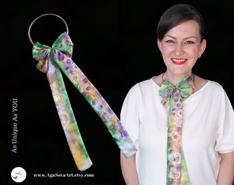 Luxury 100% Pure Hand Painted Silk, Unique Silk Scarf, Fancy Silk Necklace, Hand Painted Silk Necklace, High Quality Silk