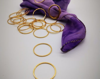 Rings to Tie a Scarf, Golden Ring to Tie a Scarf, Round Flat Golden Ring, 16K Golden Ring to Tie a Scarf, 16K Golden Ring