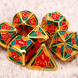 Colorful DnD Dice / Polyhedral dice / D20 D12 D10 D8 D6 D4 / Solid Metal Dice / Dungeons and Dragons / RPG Dice, D&D / Christmas Gifts