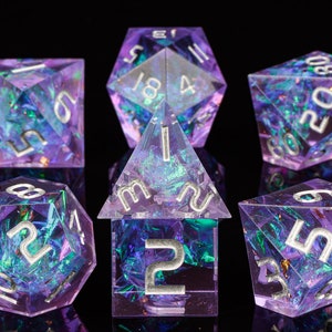 Purple Shadow - DnD Dice Set of 7, Resin Dice, RPG Dice, Polyhedral Dice, Dungeons and Dragons, Christmas Gifts, Tabletop Game Dice